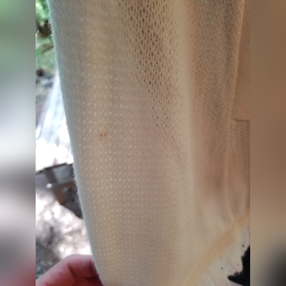 White Shawl Sweater & Black Velvet Long Sleeve Scoop Neck Dress Hazel & Co Small - Picture 15 of 16